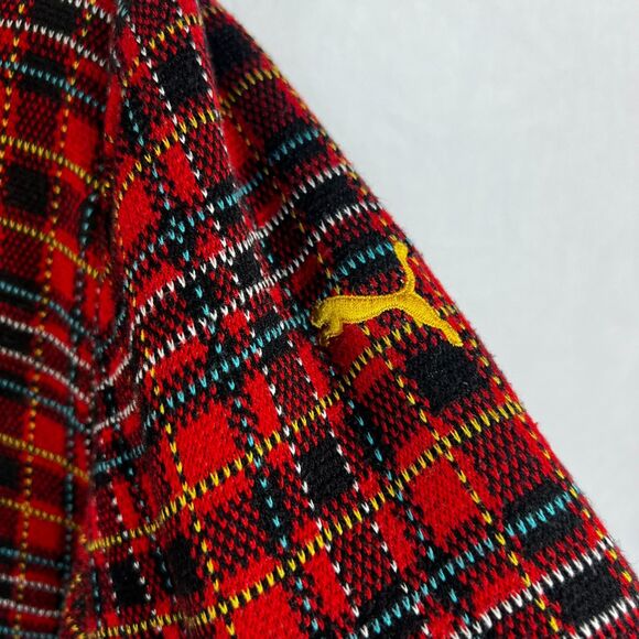 Vintage Y2k Puma Women's Plaid Full Zip-Up Jacket with Elbow Patch Size L - Picture 5 of 7